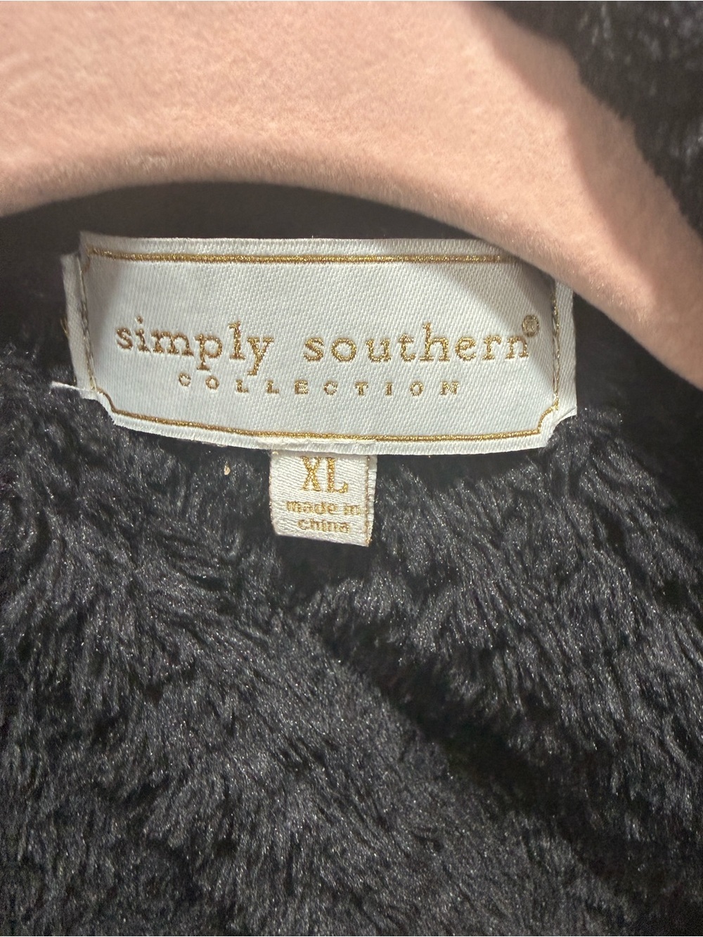 Simply Southern Black Sherpa Fleece Snap Pullover Women’s XL Cozy Jacket - Picture 4 of 6